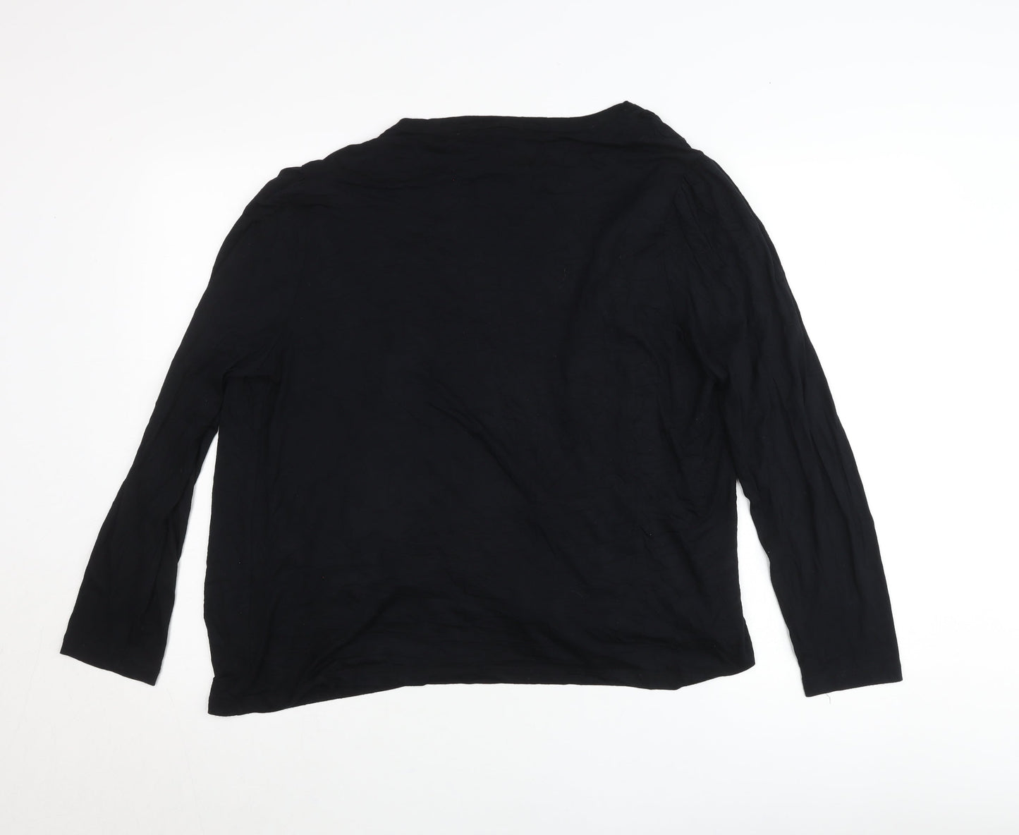 Design History Women's Black Size 16 Open Cardigan Lightweight Viscose Blend
