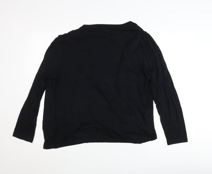 Design History Women's Black Size 16 Open Cardigan Lightweight Viscose Blend