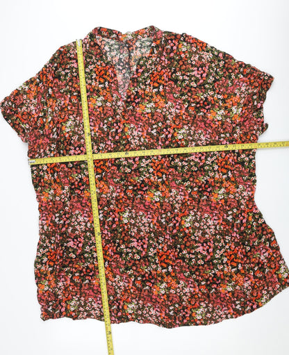 H&M Women’s Multicoloured Floral Blouse Size 18 Scoop Neck Sleeveless