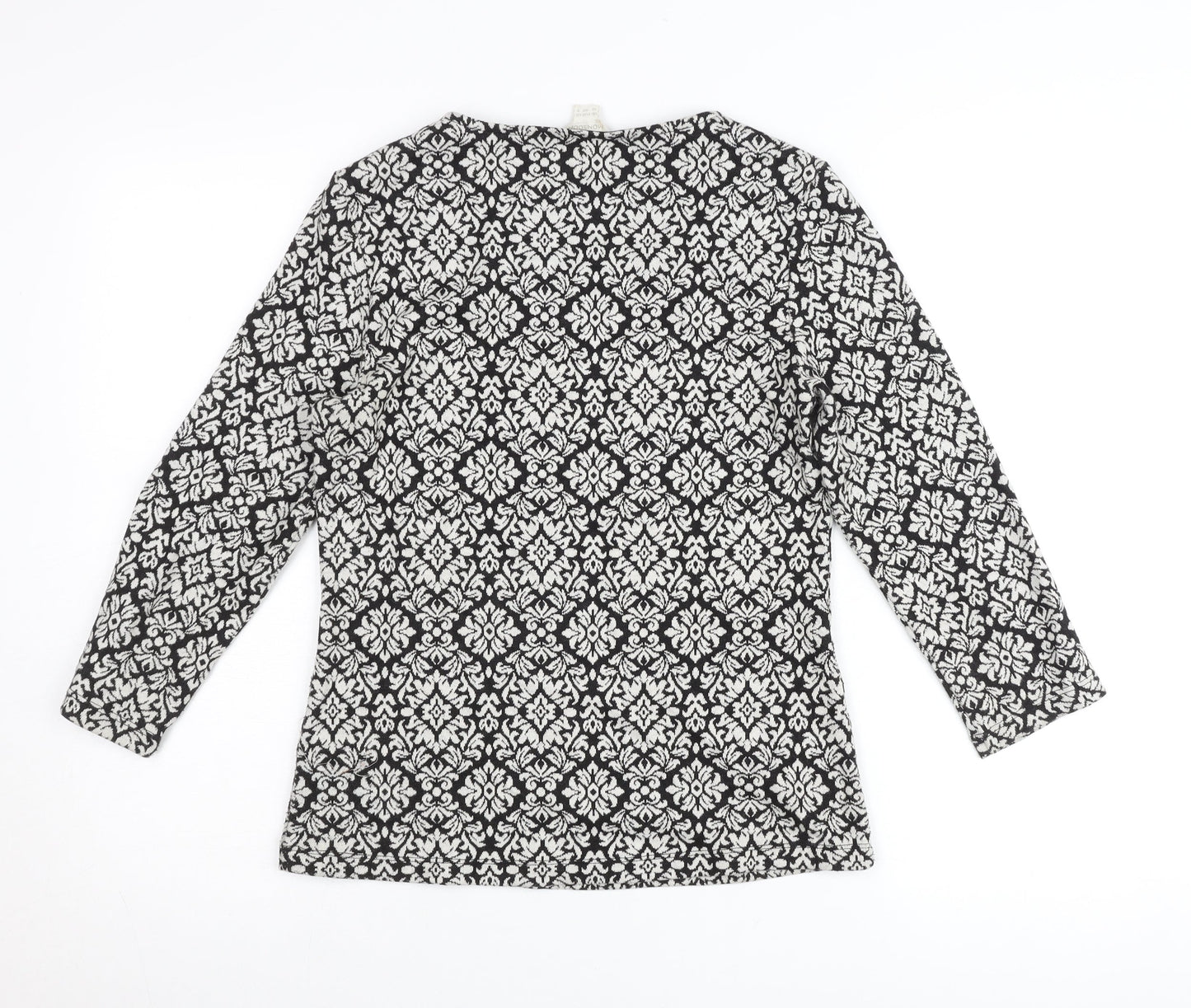 Monsoon Women’s Black Geometric Knit Tunic Blouse UK 12