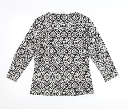 Monsoon Women’s Black Geometric Knit Tunic Blouse UK 12