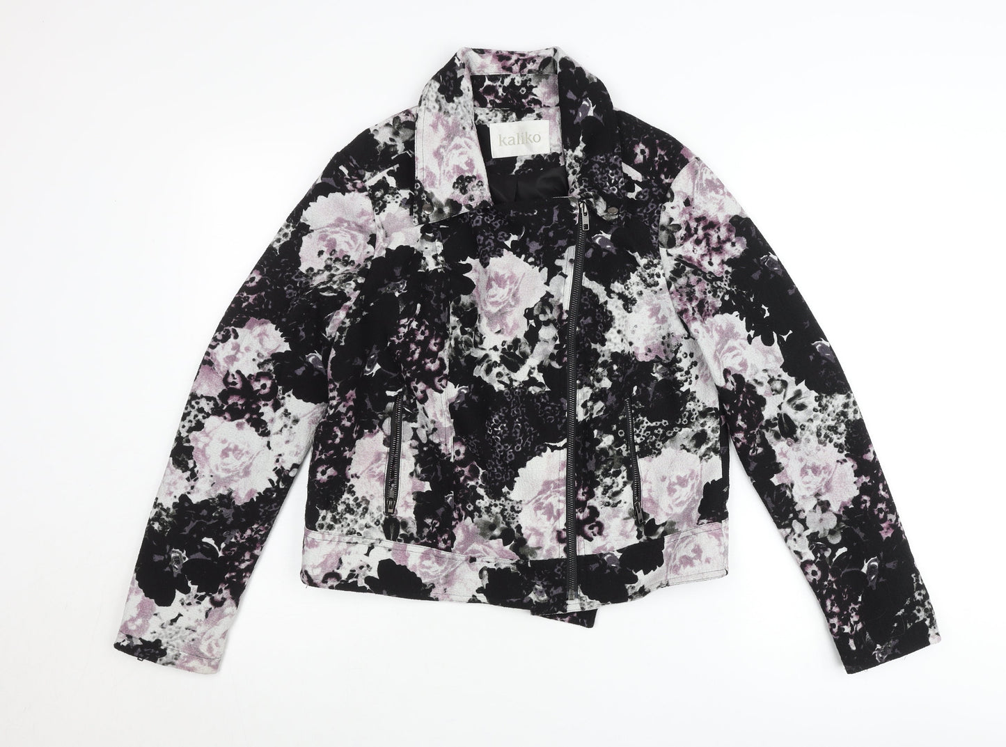 Kaliko Womens Multicoloured Floral Biker Jacket Size 14