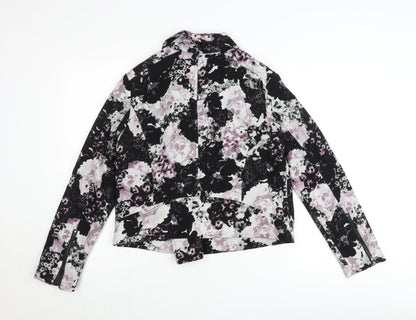 Kaliko Womens Multicoloured Floral Biker Jacket Size 14
