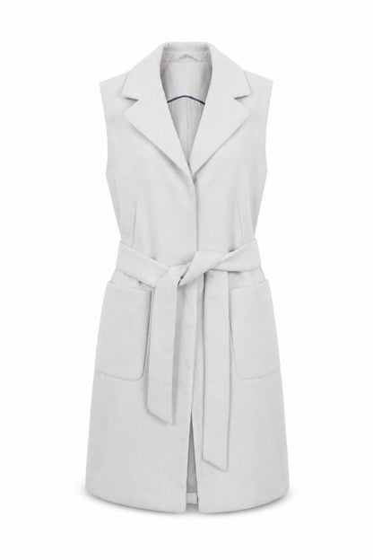 Topshop Women’s Grey Sleeveless Belted Waistcoat UK 6