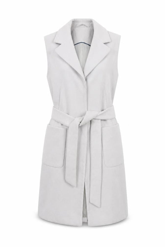 Topshop Women’s Grey Sleeveless Belted Waistcoat UK 6
