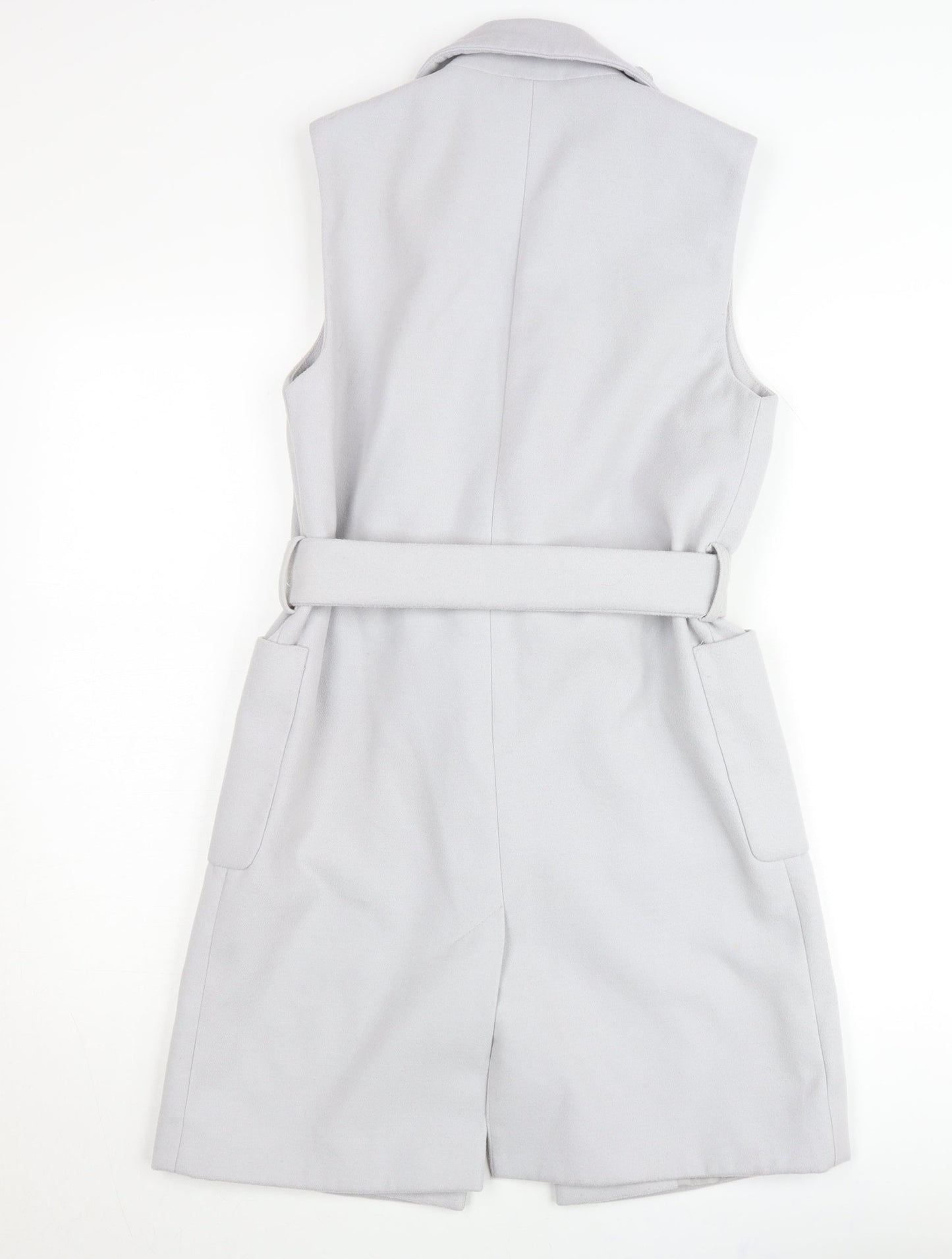 Topshop Women’s Grey Sleeveless Belted Waistcoat UK 6