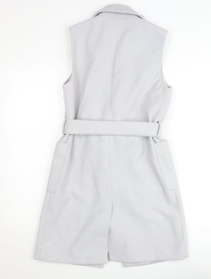 Topshop Women’s Grey Sleeveless Belted Waistcoat UK 6