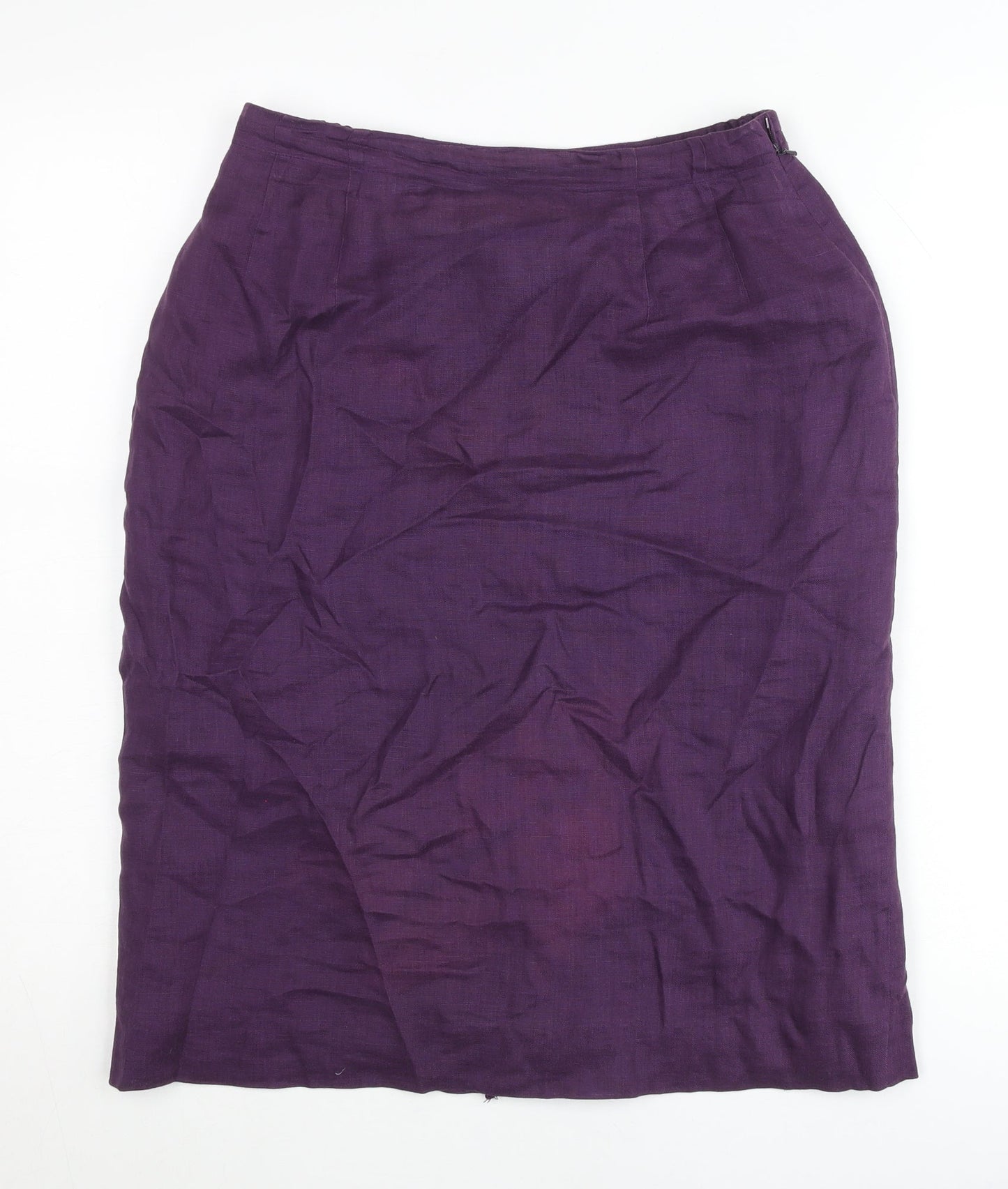 Penny Plain Women’s Purple Linen Pencil Skirt Size 14