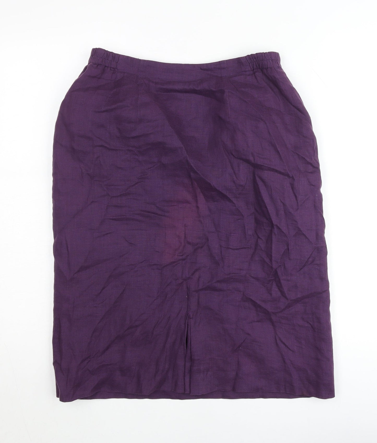 Penny Plain Women’s Purple Linen Pencil Skirt Size 14