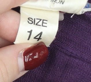 Penny Plain Women’s Purple Linen Pencil Skirt Size 14