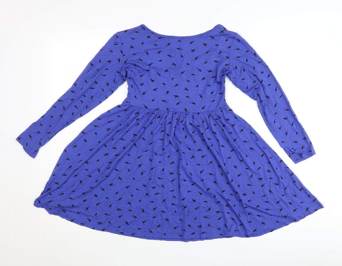 ASOS Petite Women’s Blue Bird Print Skater Dress Size 10