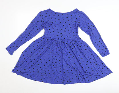 ASOS Petite Women’s Blue Bird Print Skater Dress Size 10