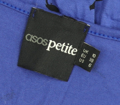 ASOS Petite Women’s Blue Bird Print Skater Dress Size 10