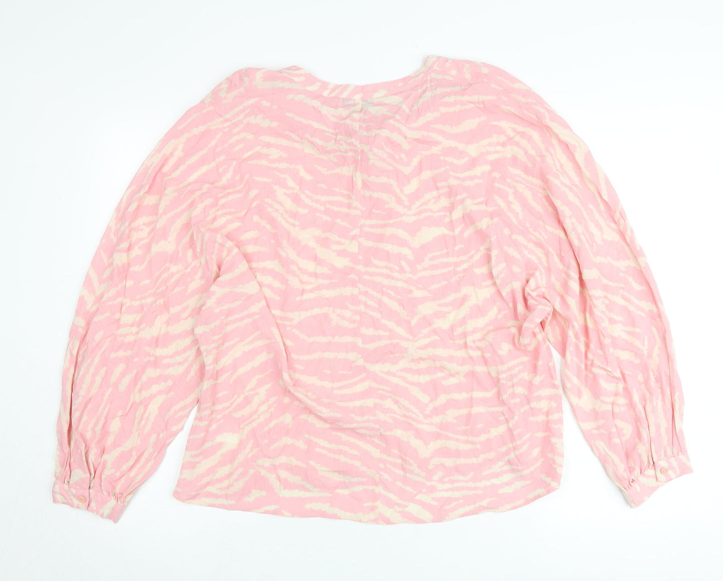 F&F Women’s Pink Animal Print Viscose Tunic Blouse UK 16