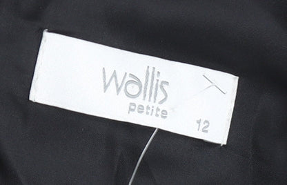Wallis Petite Grey Check Sheath Dress Women’s Size 12 Sleeveless Workwear