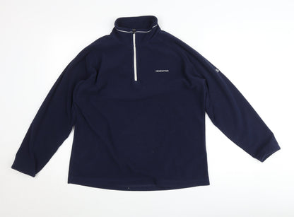 Craghoppers Men's Blue Fleece Pullover Jumper L 1/4 Zip Outdoor