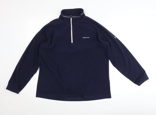 Craghoppers Men's Blue Fleece Pullover Jumper L 1/4 Zip Outdoor