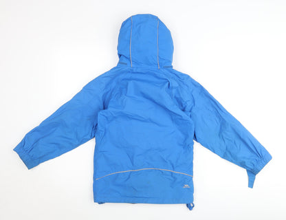 Trespass Boys Blue 7-8 Years Waterproof Ski Jacket Hooded Winter Coat