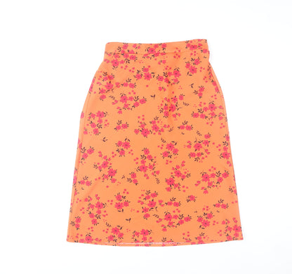 Dannii Minogue Petites Women’s Orange Floral Knee Length Pencil Skirt Size 8