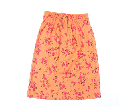 Dannii Minogue Petites Women’s Orange Floral Knee Length Pencil Skirt Size 8