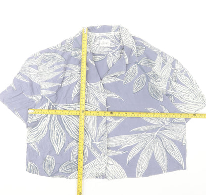 Tu Women’s Purple Floral Pyjama Shirt Top Size 12 Viscose