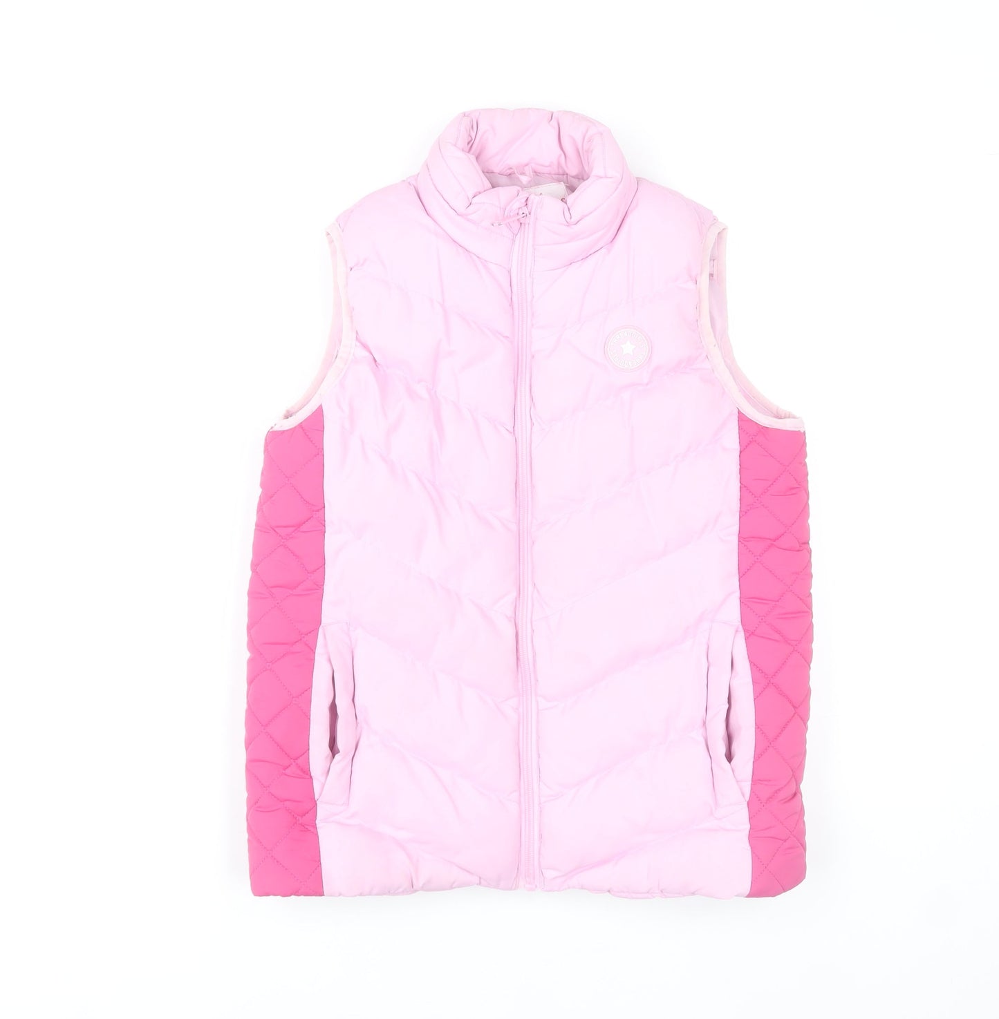 Threadgirls Girls Pink Puffer Gilet Vest 9-10 Years Quilted Waistcoat