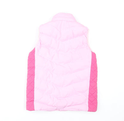Threadgirls Girls Pink Puffer Gilet Vest 9-10 Years Quilted Waistcoat