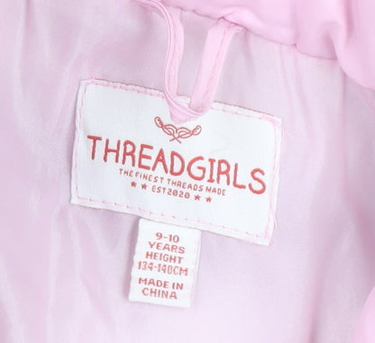 Threadgirls Girls Pink Puffer Gilet Vest 9-10 Years Quilted Waistcoat