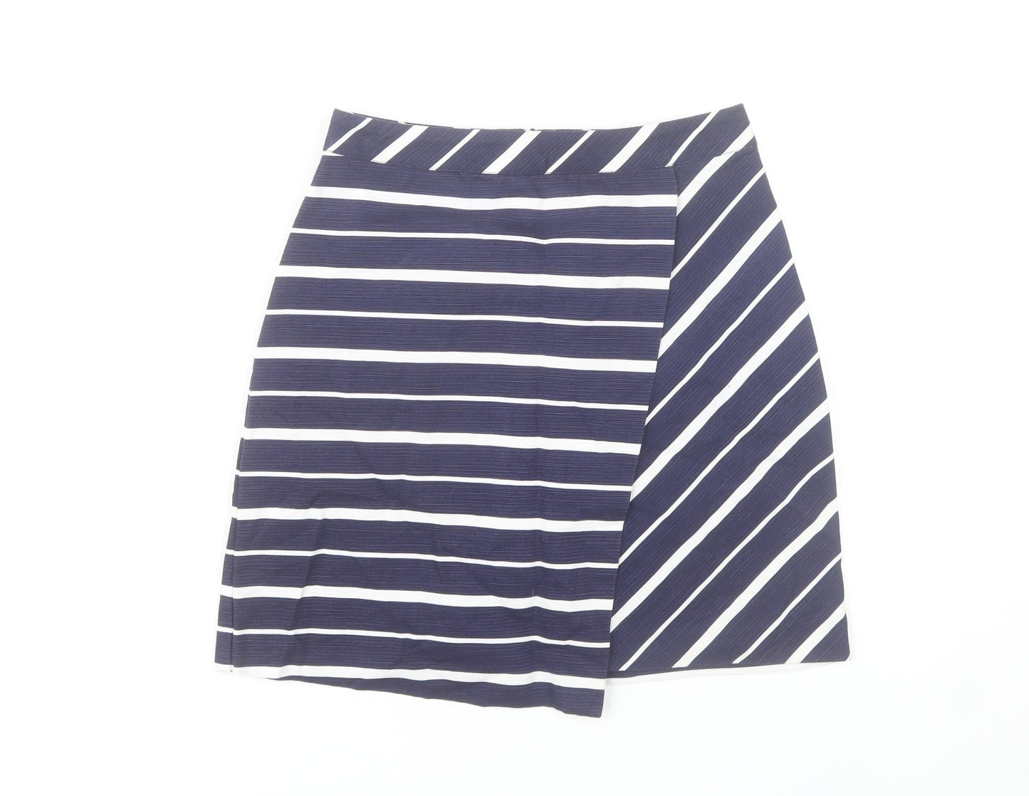Warehouse Women’s Blue Striped Cotton Pencil Skirt Size 6