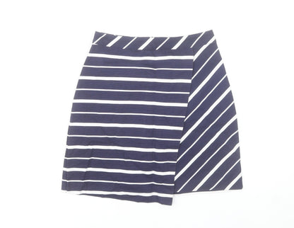Warehouse Women’s Blue Striped Cotton Pencil Skirt Size 6