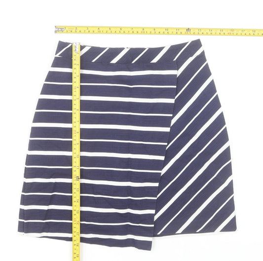 Warehouse Women’s Blue Striped Cotton Pencil Skirt Size 6
