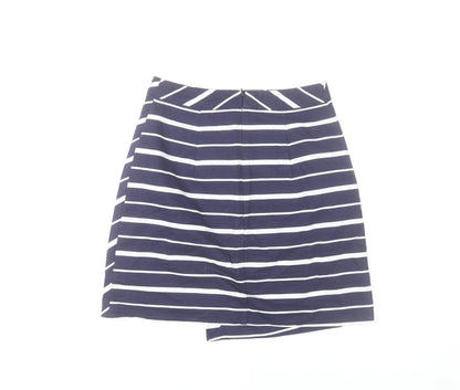 Warehouse Women’s Blue Striped Cotton Pencil Skirt Size 6