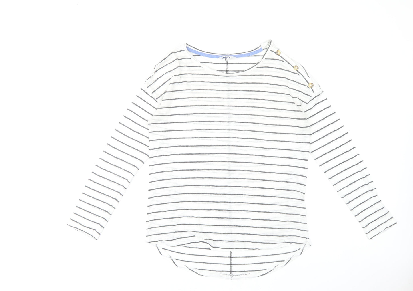 Next Women’s White Striped Boat Neck Long Sleeve T-Shirt Size 12