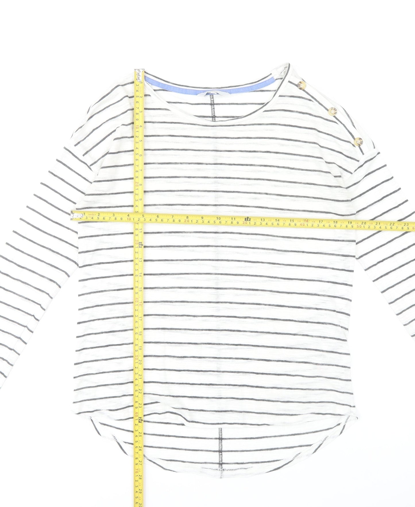 Next Women’s White Striped Boat Neck Long Sleeve T-Shirt Size 12