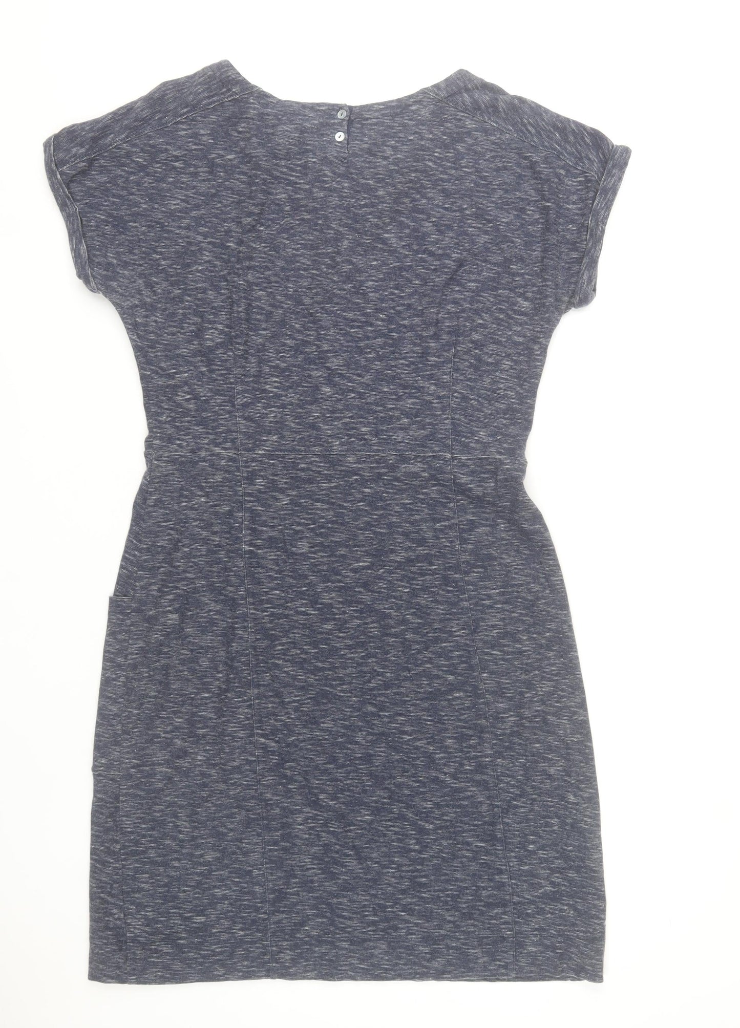White Stuff Women’s Blue Cotton Shift Dress Size 14 Short Sleeve