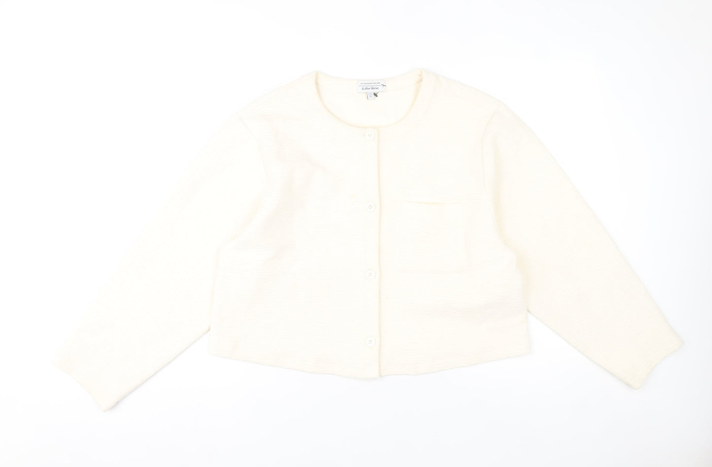 & Other Stories Women Ivory Cotton Cropped Jacket Size 14