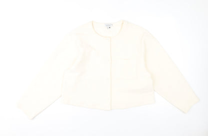 & Other Stories Women Ivory Cotton Cropped Jacket Size 14