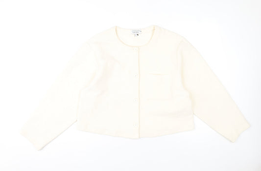 & Other Stories Women Ivory Cotton Cropped Jacket Size 14