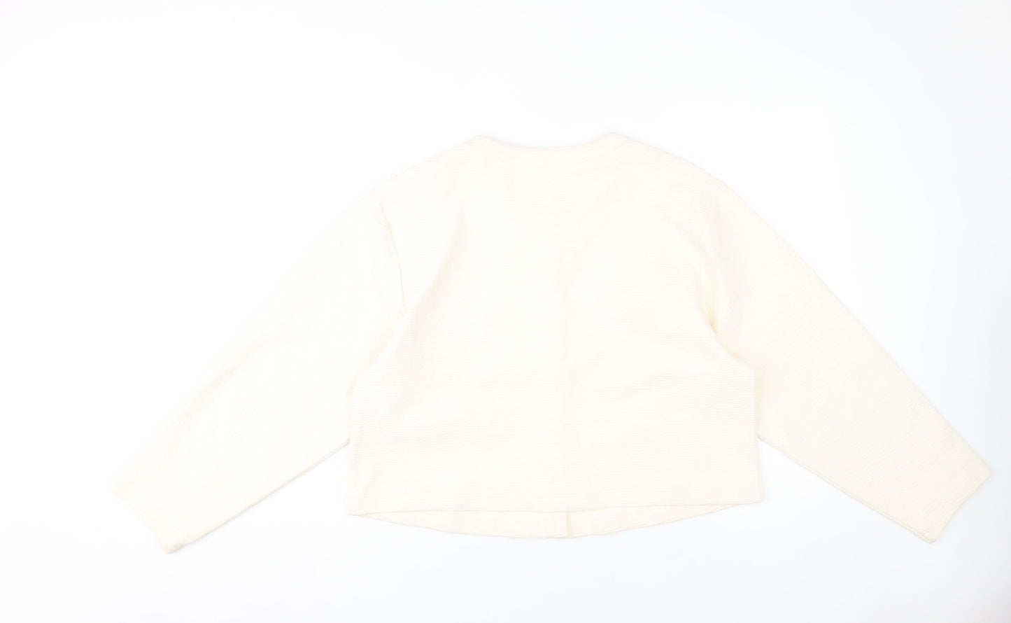 & Other Stories Women Ivory Cotton Cropped Jacket Size 14