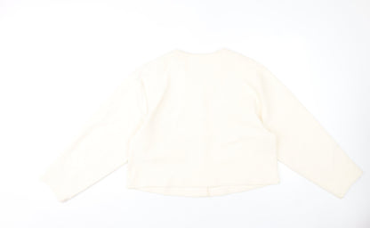 & Other Stories Women Ivory Cotton Cropped Jacket Size 14
