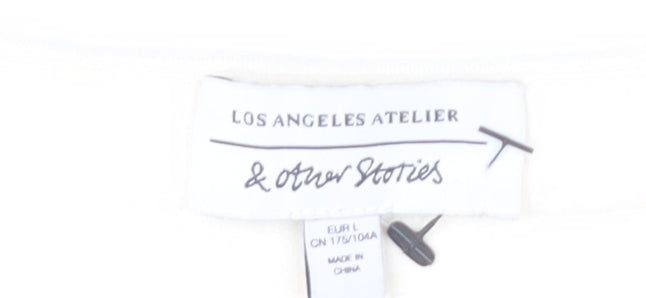 & Other Stories Women Ivory Cotton Cropped Jacket Size 14