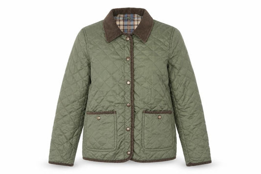 Topshop Women’s Green Quilted Jacket UK 8 Casual Outdoor