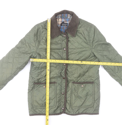 Topshop Women’s Green Quilted Jacket UK 8 Casual Outdoor