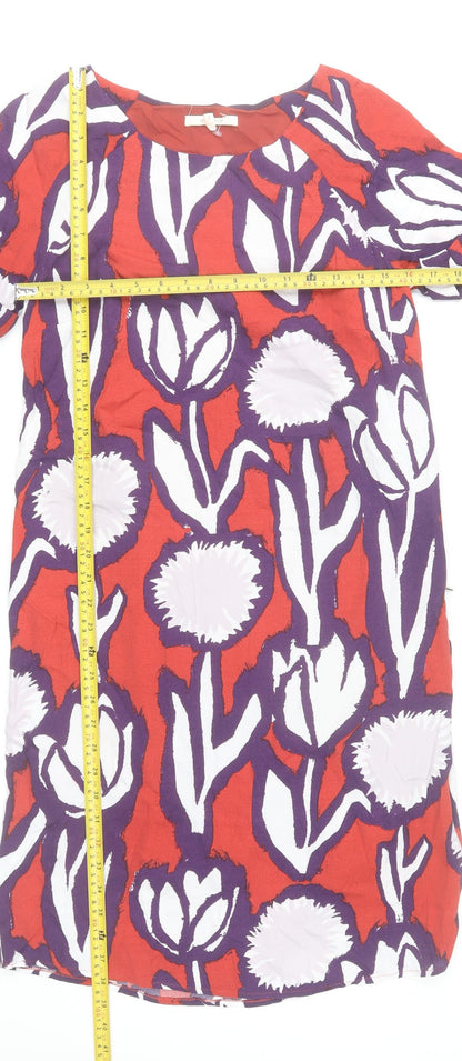 White Stuff Women’s Red Purple Floral Shift Dress Size 8