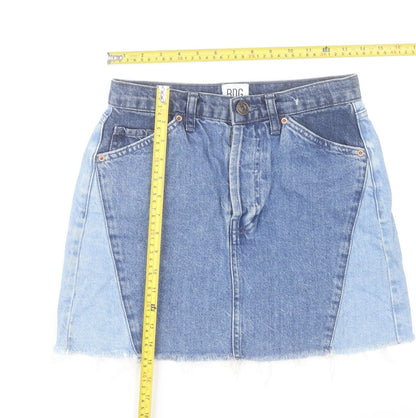 BDG Urban Outfitters Women’s Blue Denim Mini Skirt Size S Cotton Fringe