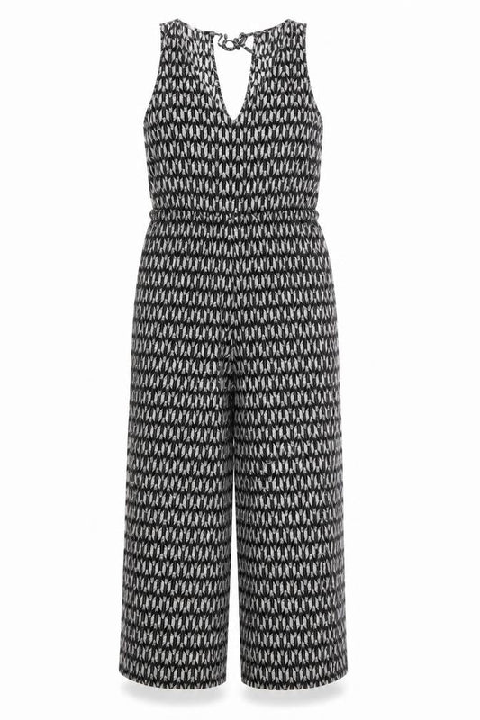 H&M Women Black Viscose Sleeveless Jumpsuit Size 10 Wide-Leg