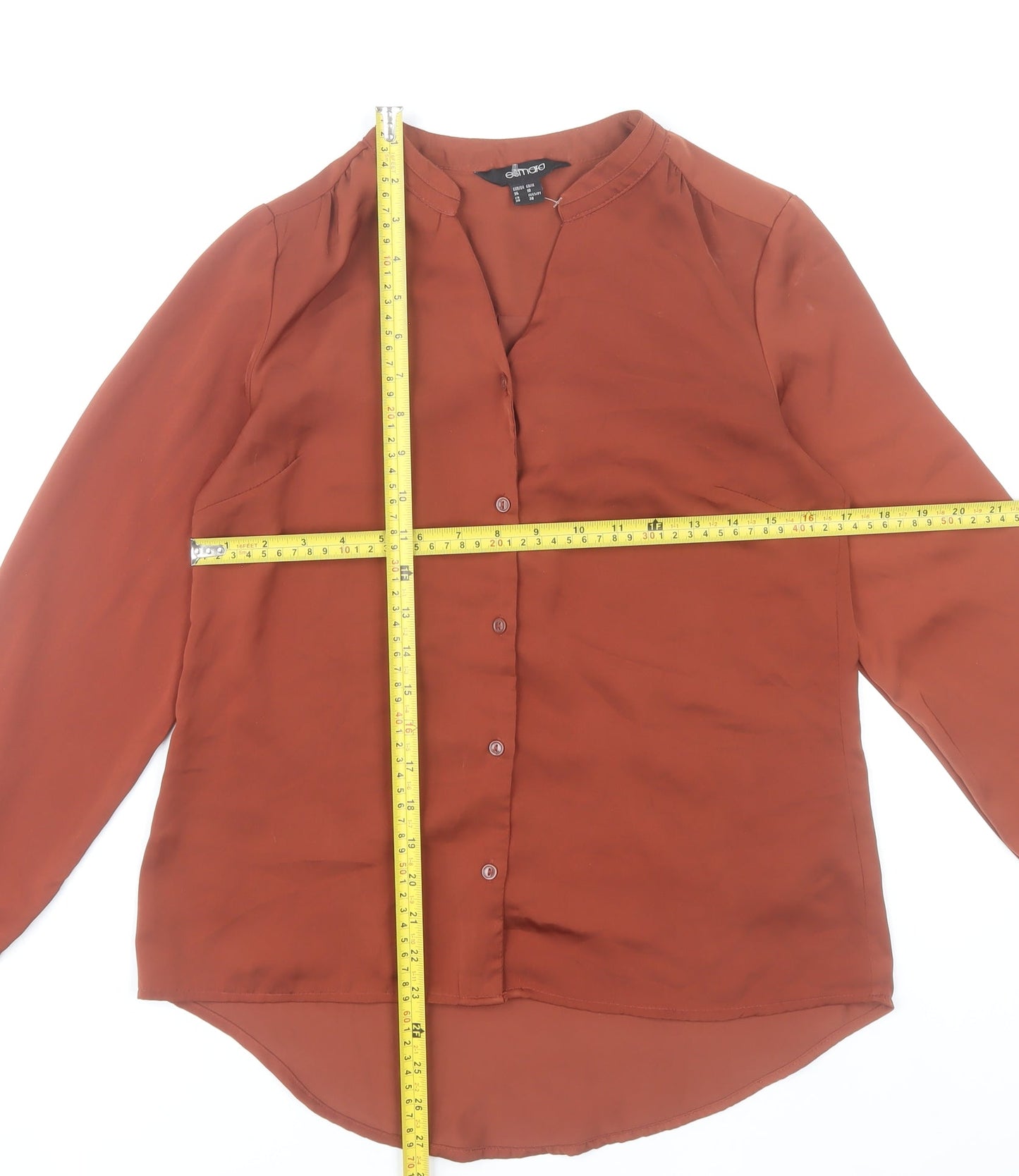 Esmara Women Brown Blouse Size 10 Long Sleeve Button Front