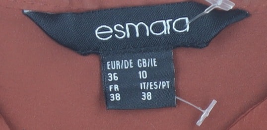 Esmara Women Brown Blouse Size 10 Long Sleeve Button Front