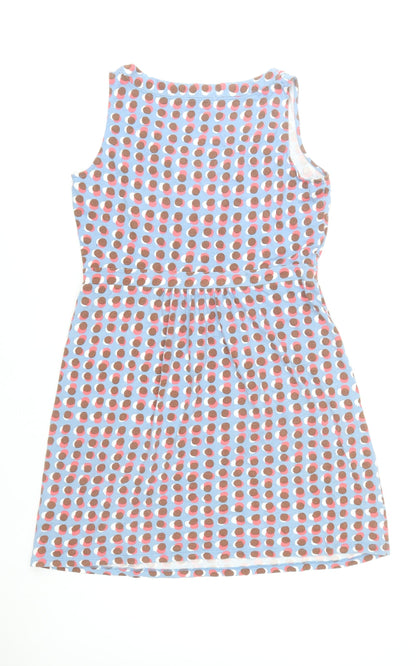 Boden Womens Blue Polka Dot A-Line Jersey Dress Size 10