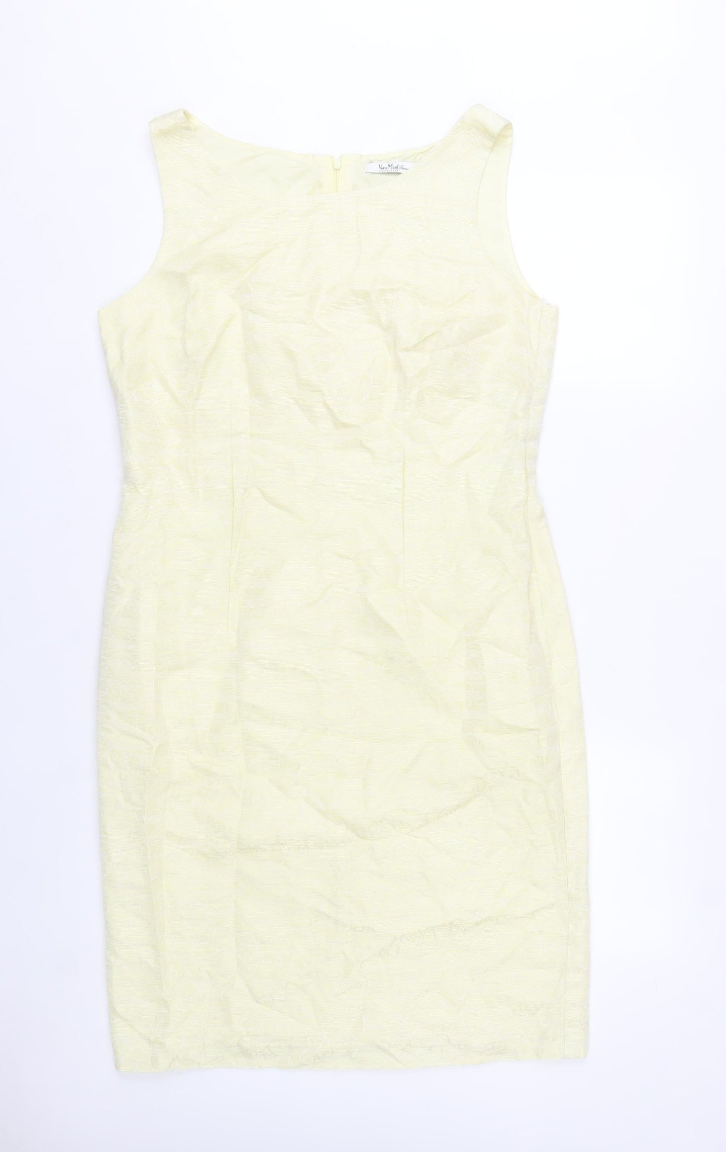 Vera Mont Women’s Yellow Sleeveless Sheath Dress Size 16